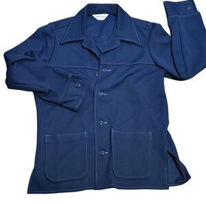 Vintage Wrangler Button Up Blazer Jacket M Navy Workwear Western